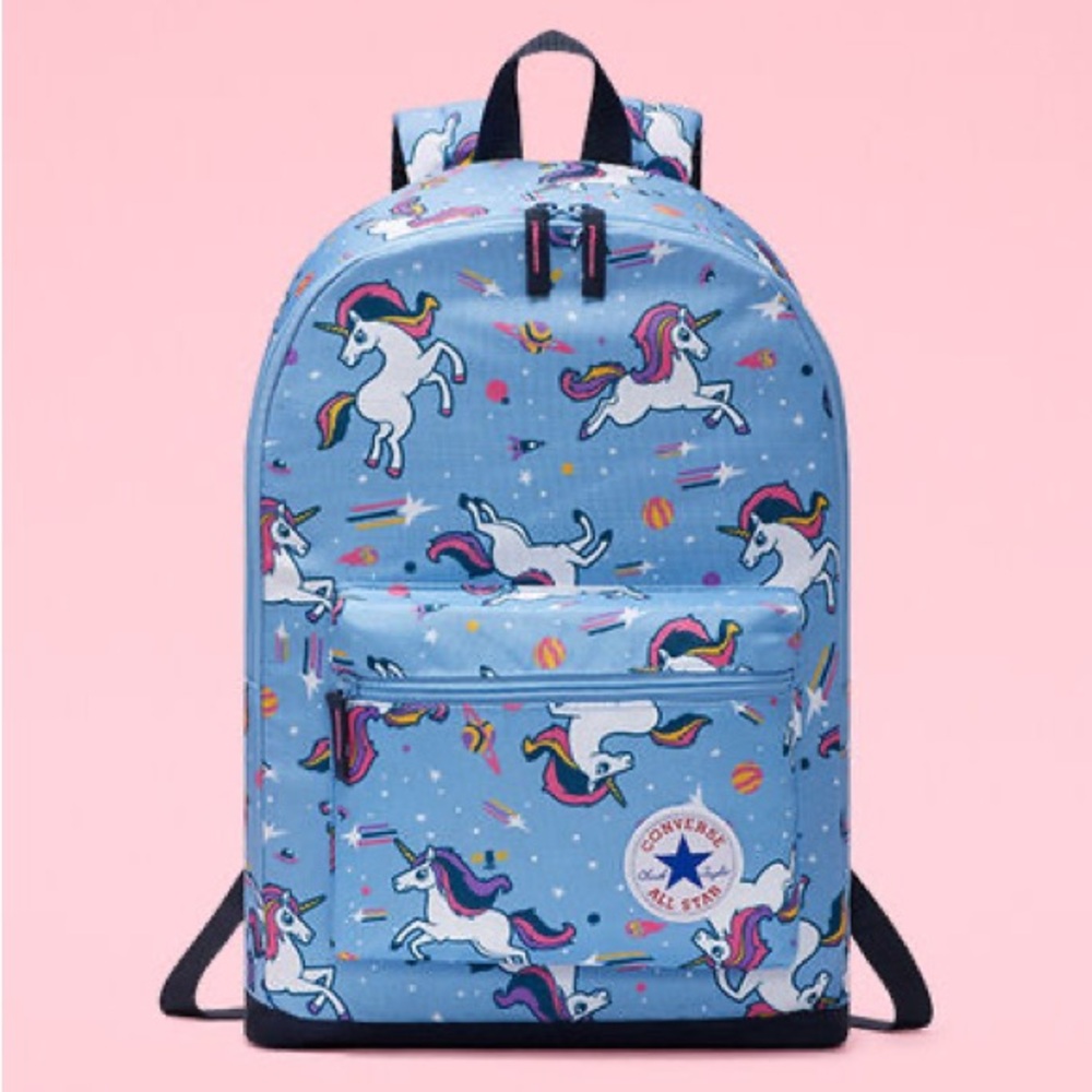 Converse Kids School Light Blue Unicorn Pony Space Majestic Backpack ChuckTaylor